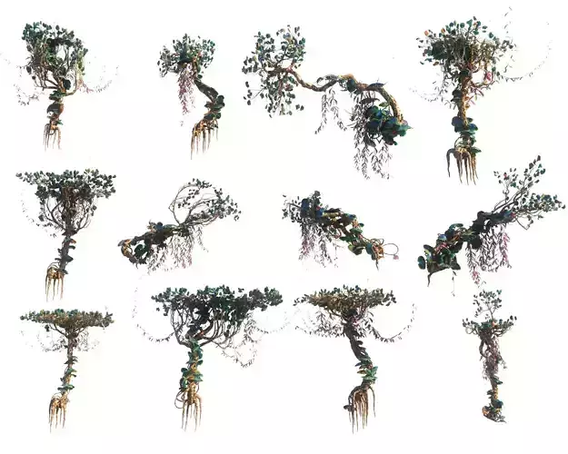 Alien Forest Animated Pack Low-poly 3D model
