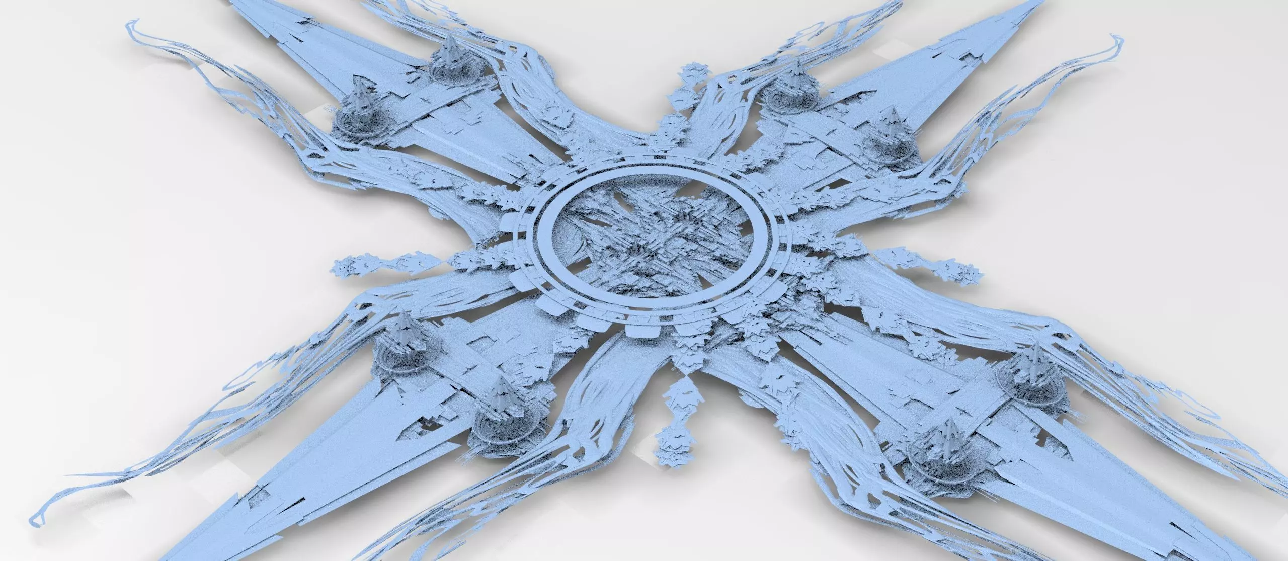 Sci fi Orchid city structure 1 3D model_0