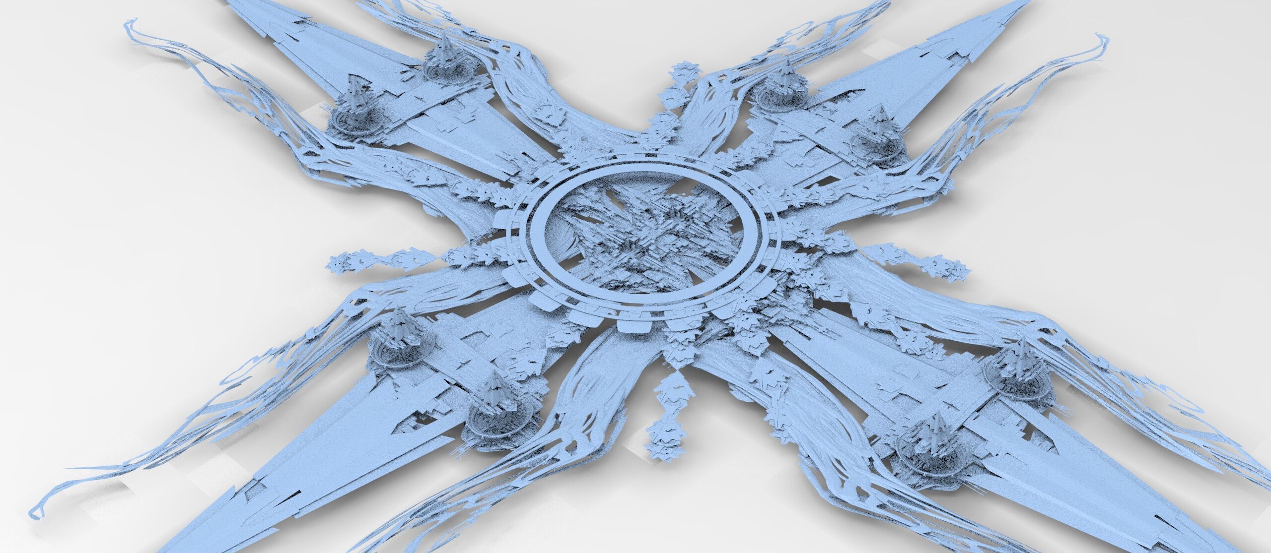 Sci fi Orchid city structure 1 3D model_1