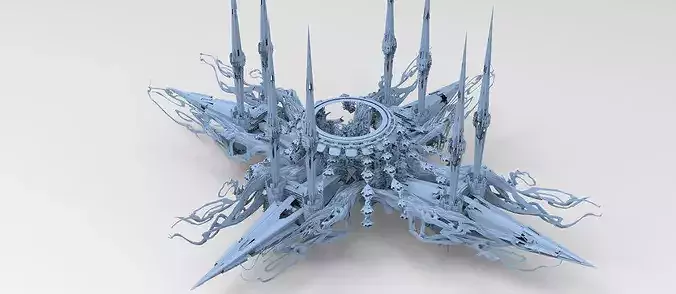 Sci fi Orchid city structure collection 1 3D model
