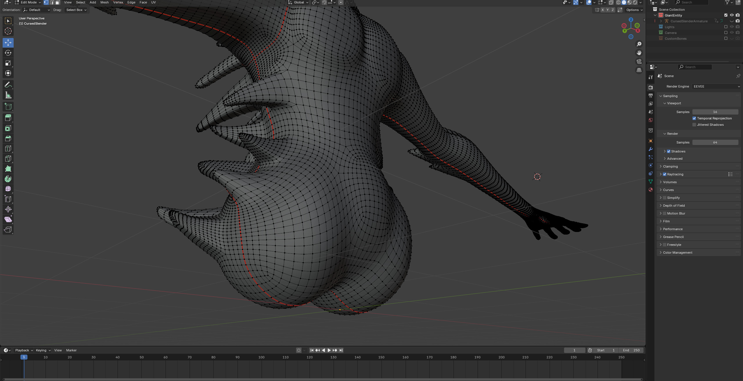 Giant Cursed Slender Entity Low-poly 3D model_35