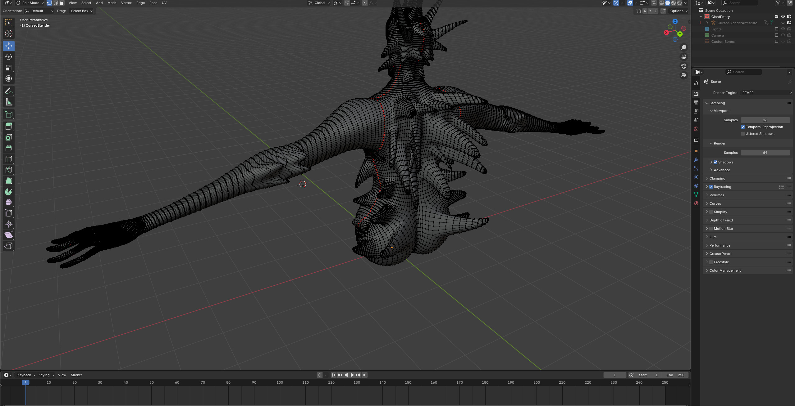 Giant Cursed Slender Entity Low-poly 3D model_29