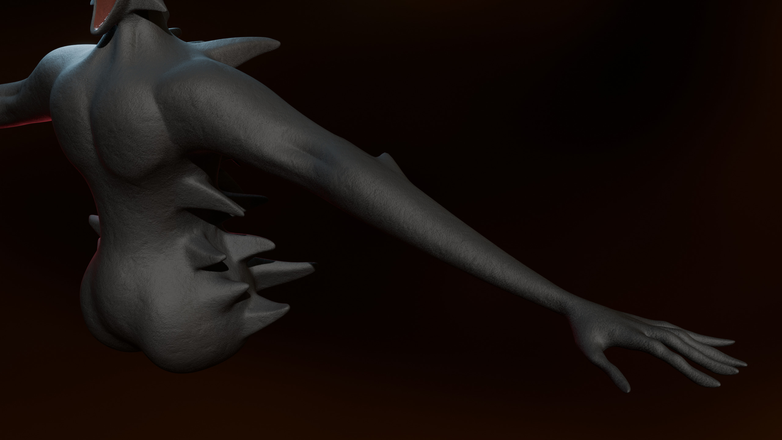 Giant Cursed Slender Entity Low-poly 3D model_7