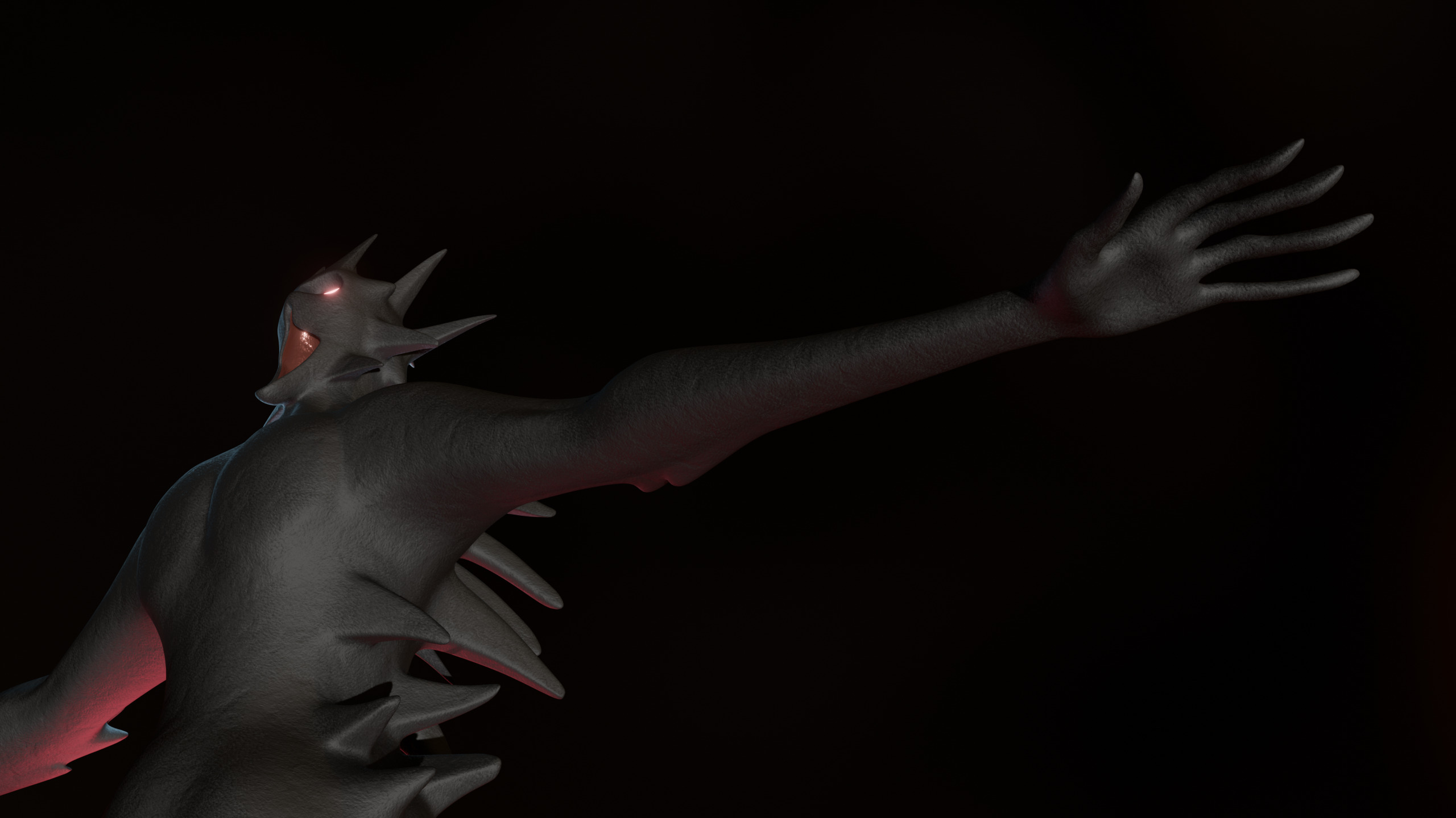 Giant Cursed Slender Entity Low-poly 3D model_9