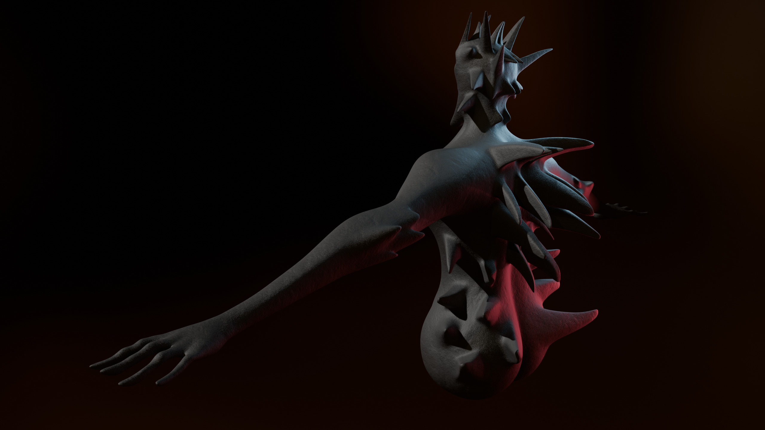 Giant Cursed Slender Entity Low-poly 3D model_8