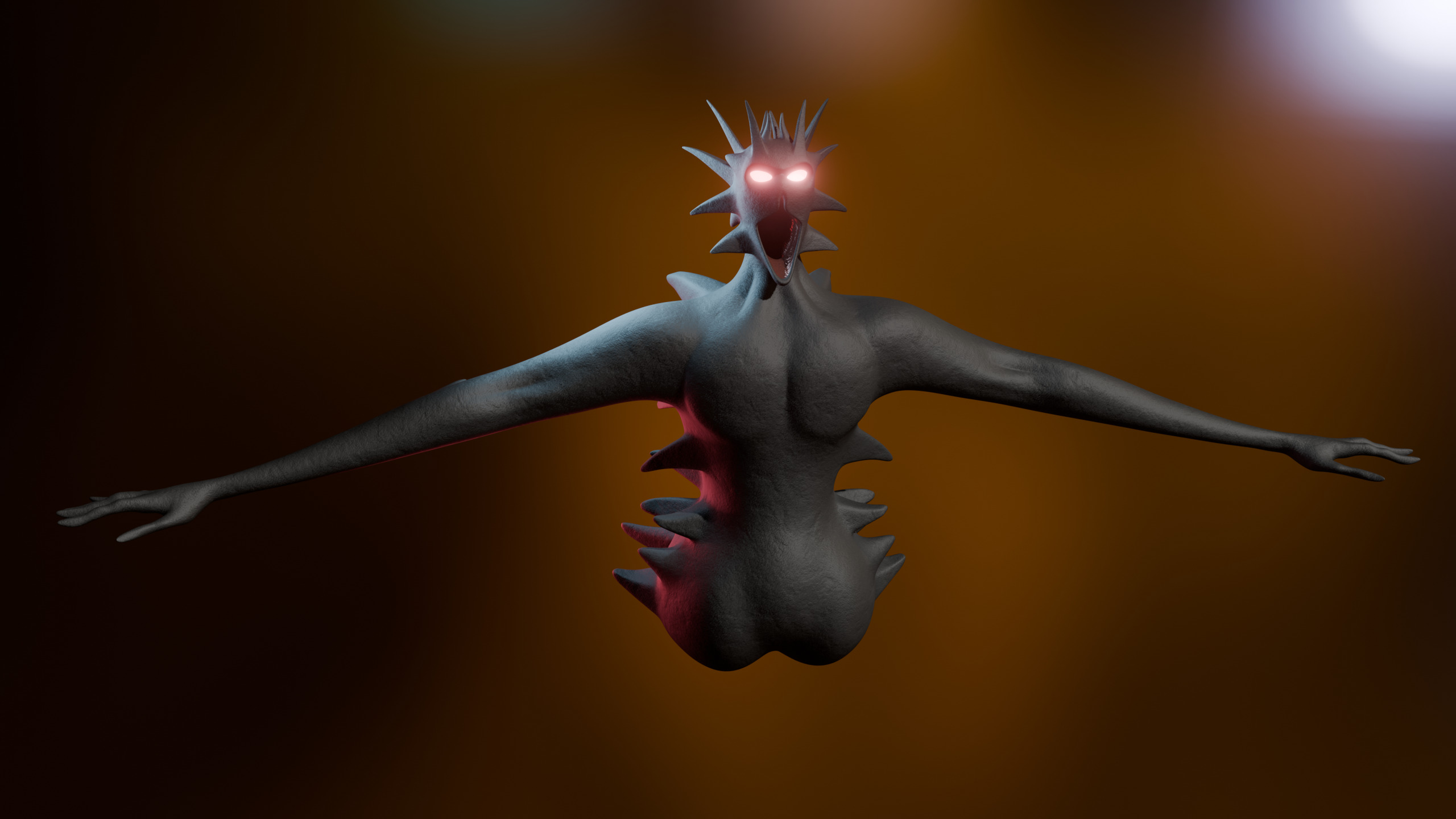 Giant Cursed Slender Entity Low-poly 3D model_1