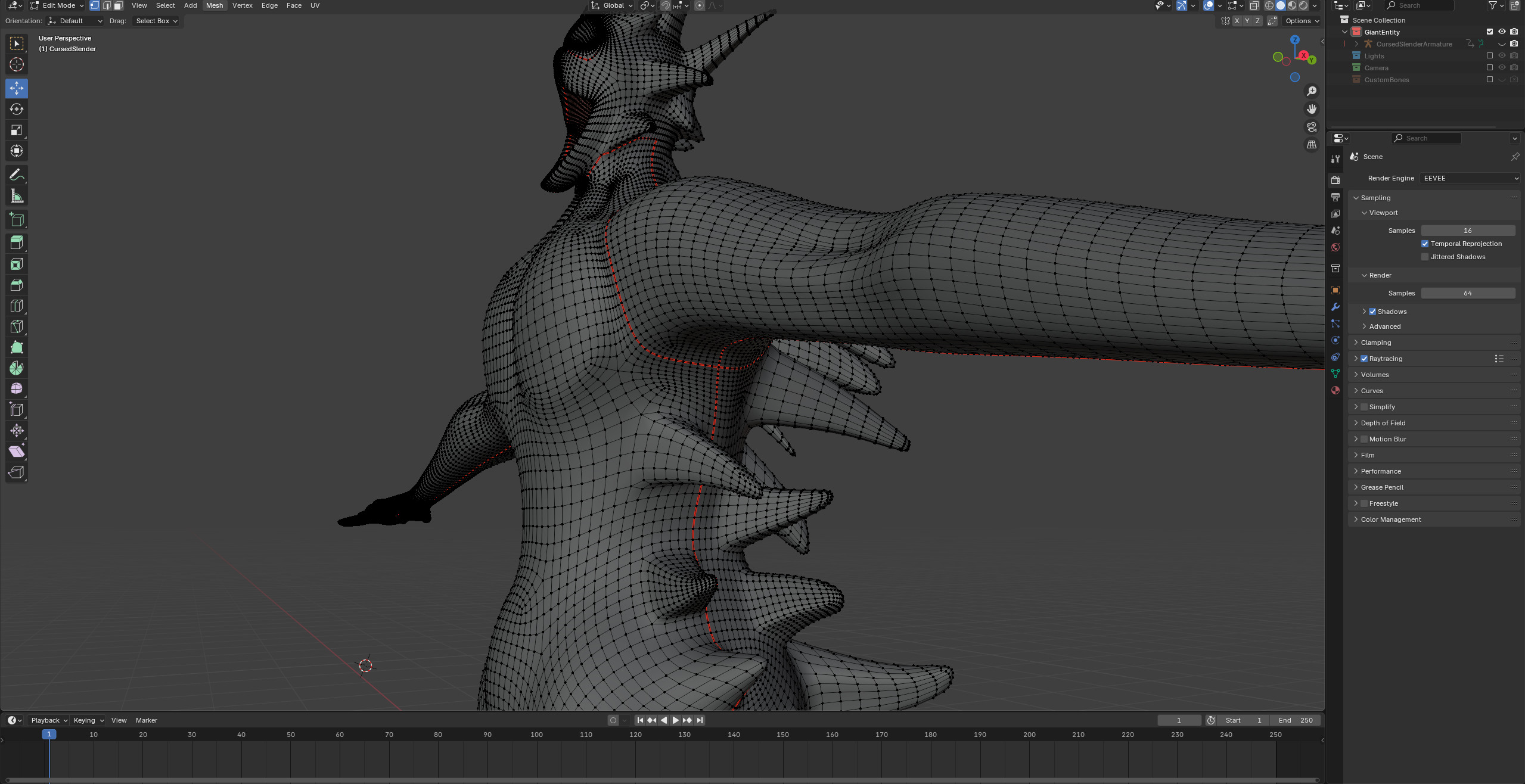 Giant Cursed Slender Entity Low-poly 3D model_34