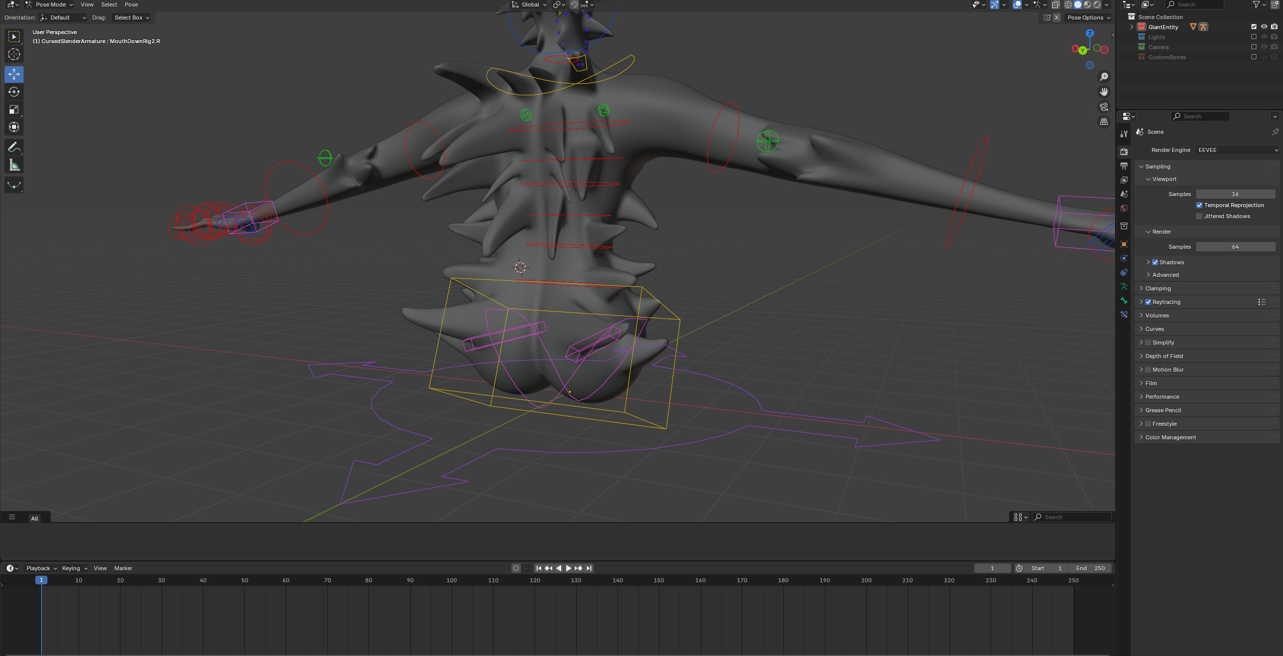 Giant Cursed Slender Entity Low-poly 3D model_25