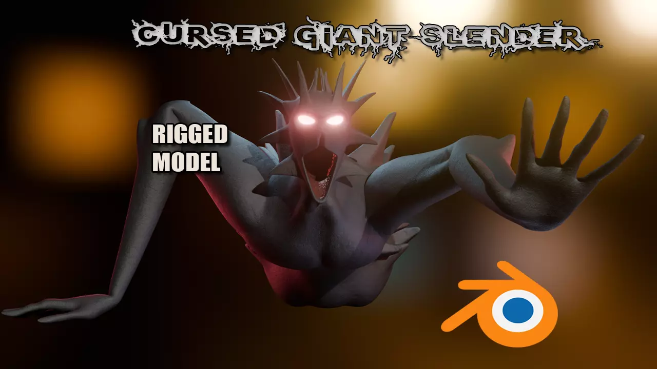 Giant Cursed Slender Entity Low-poly 3D model_0