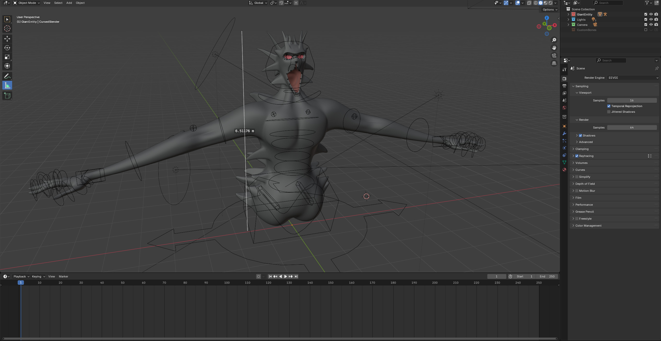 Giant Cursed Slender Entity Low-poly 3D model_38