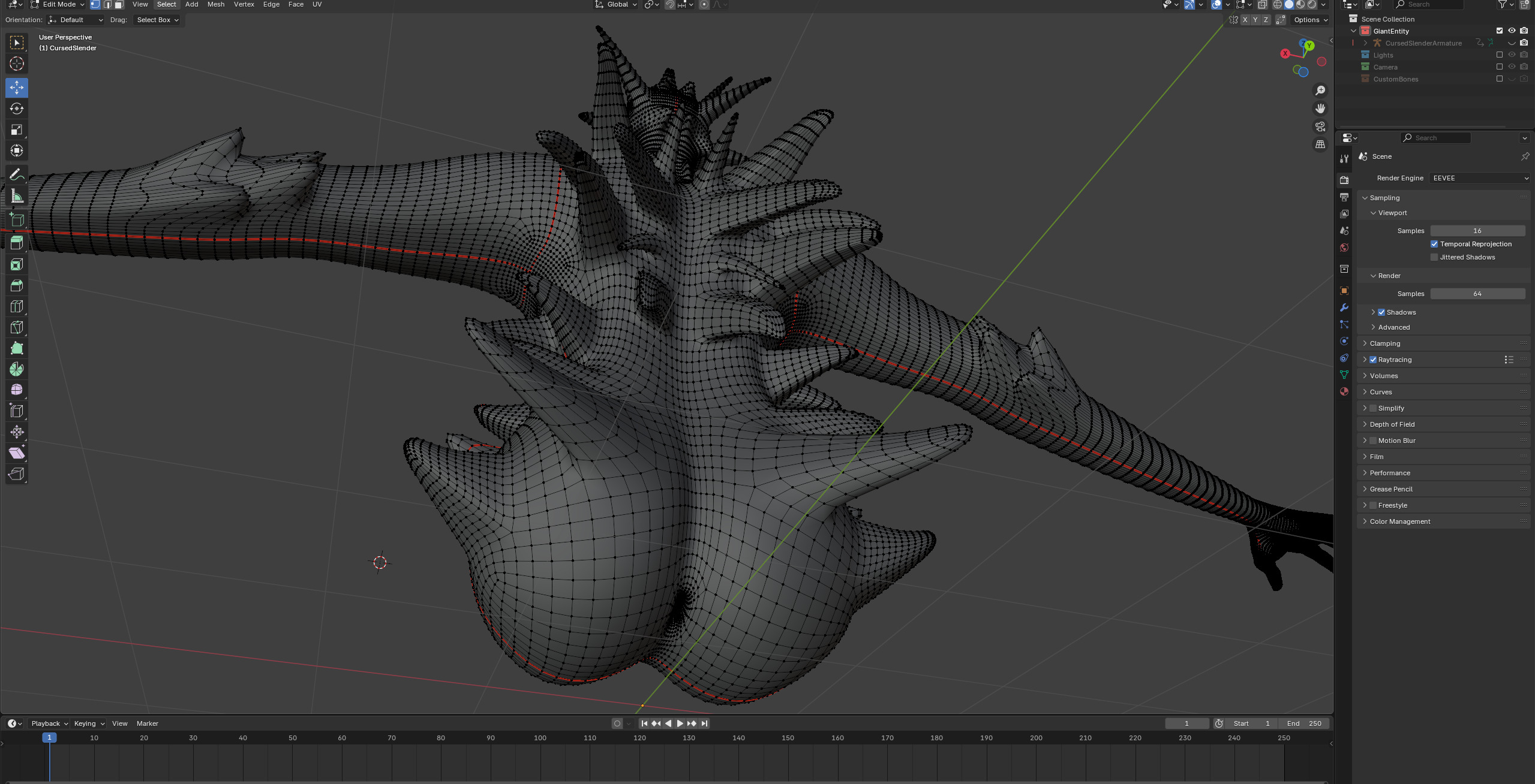 Giant Cursed Slender Entity Low-poly 3D model_36