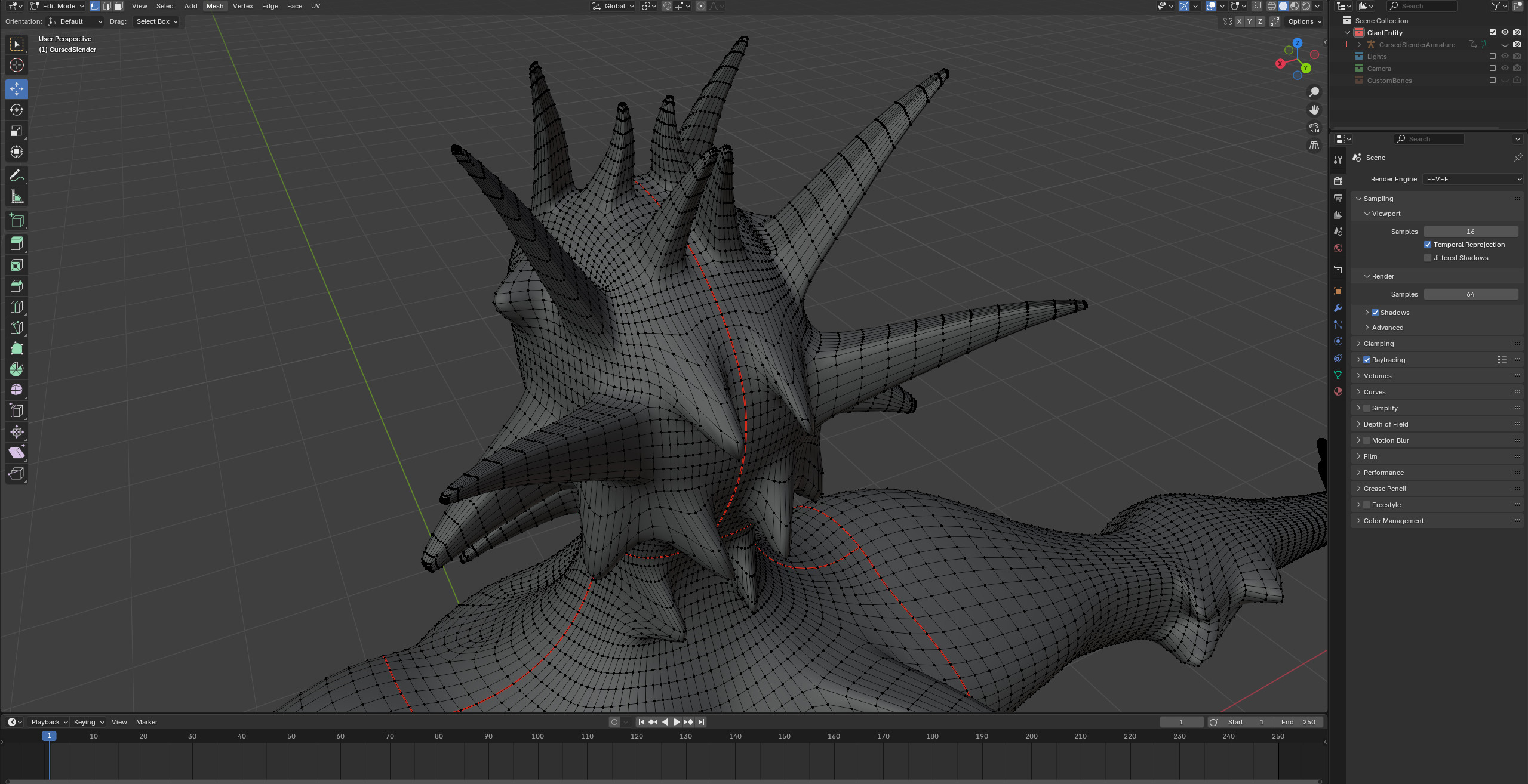 Giant Cursed Slender Entity Low-poly 3D model_28