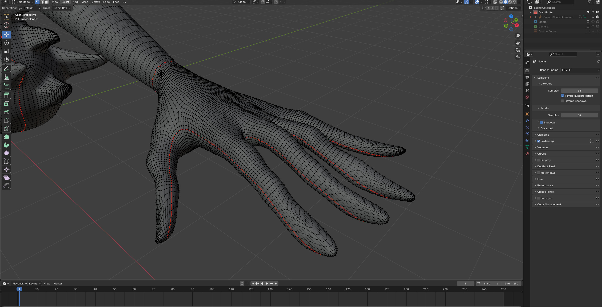 Giant Cursed Slender Entity Low-poly 3D model_31