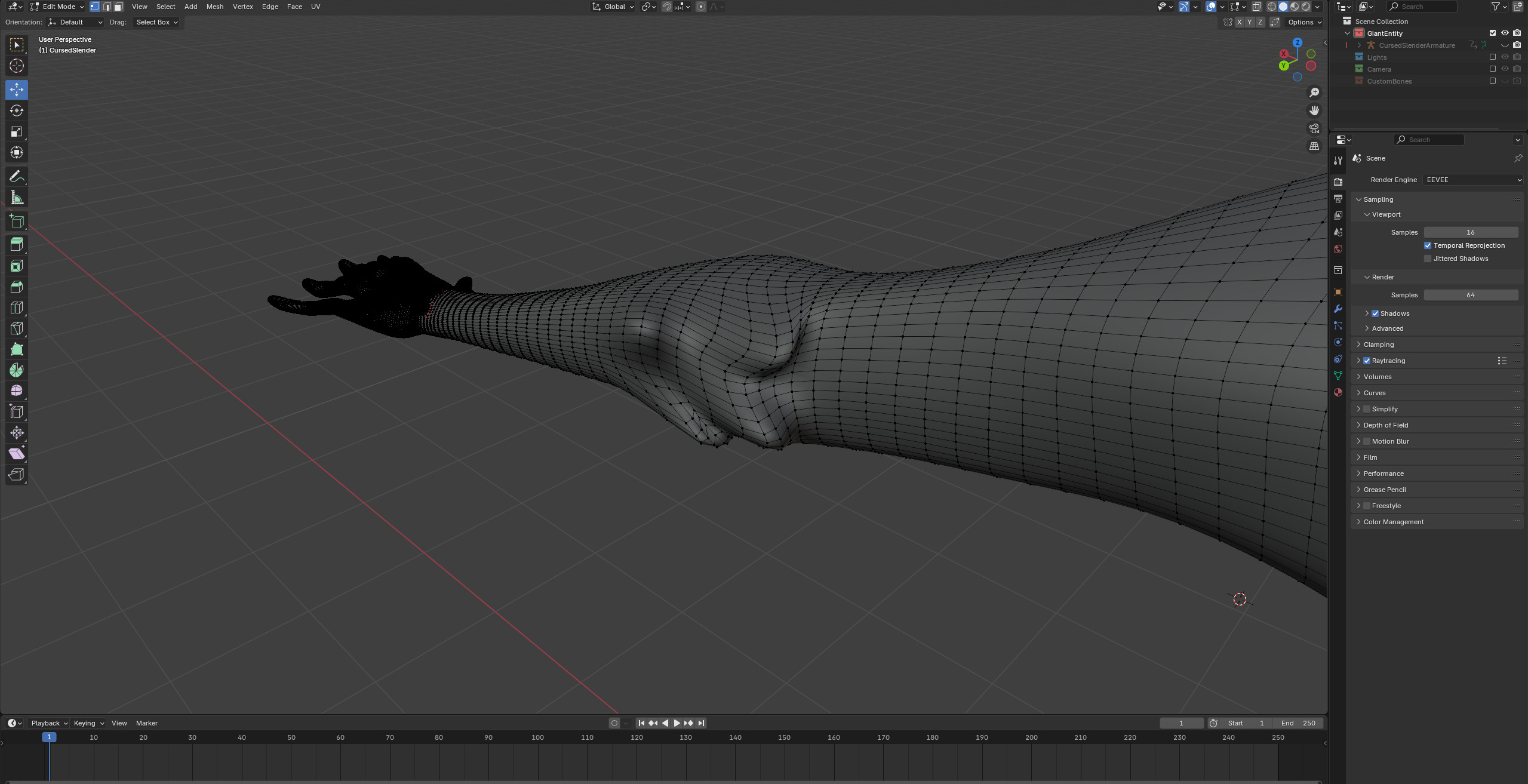 Giant Cursed Slender Entity Low-poly 3D model_33