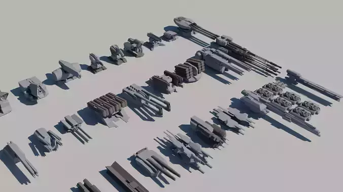 spaceships weapons set 01 - 68 items