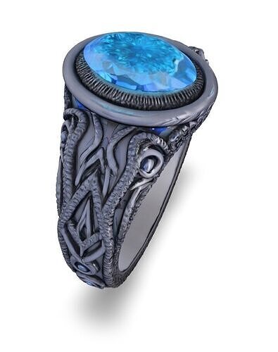 3d Blue Gem Ring 3D print model