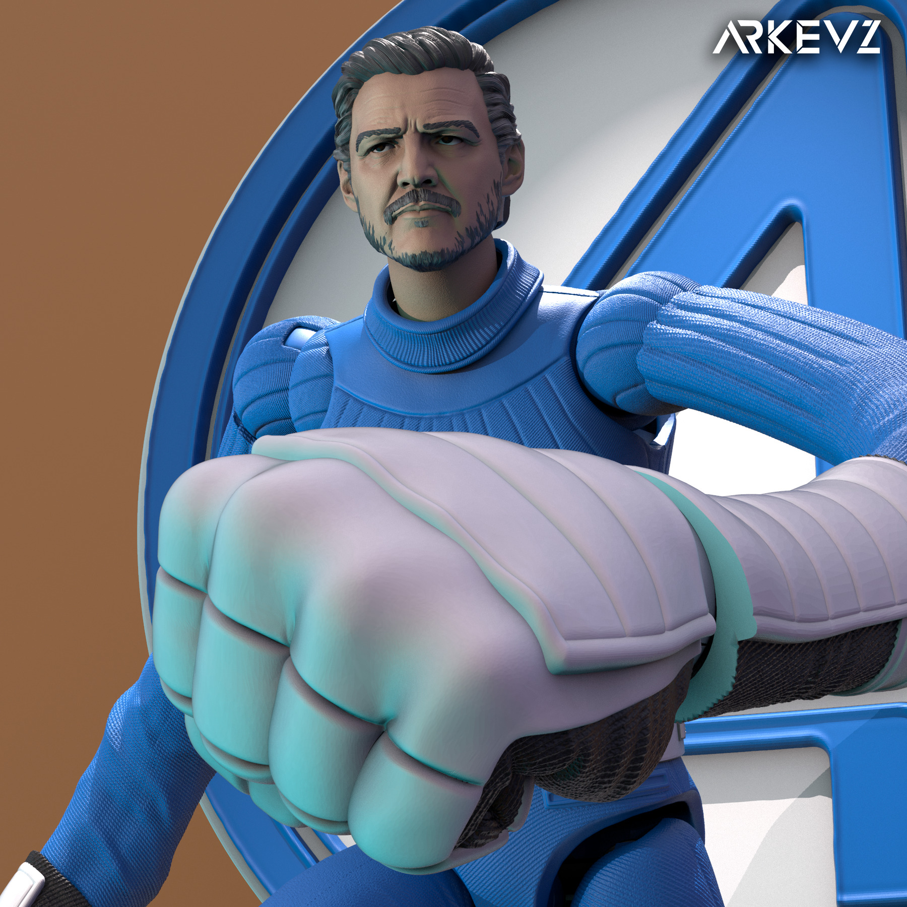 Action figure  Mr fantastic  Pedro Pascal 3D print model_6