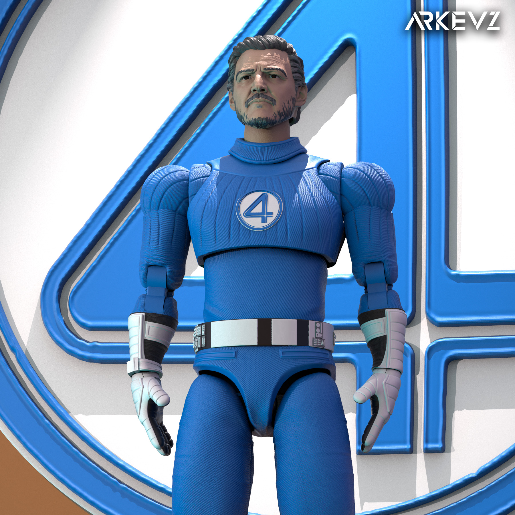 Action figure  Mr fantastic  Pedro Pascal 3D print model_4