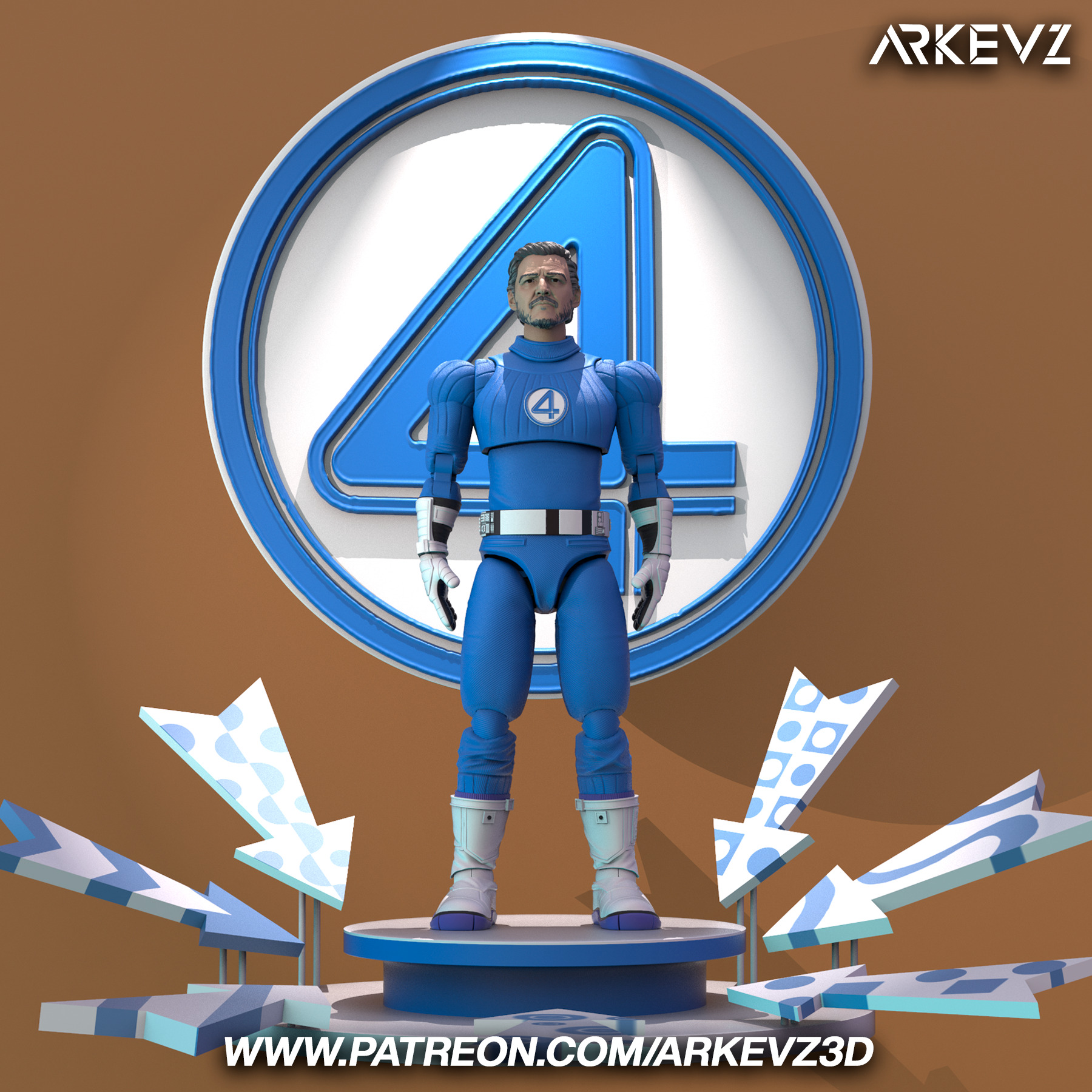 Action figure  Mr fantastic  Pedro Pascal 3D print model_2