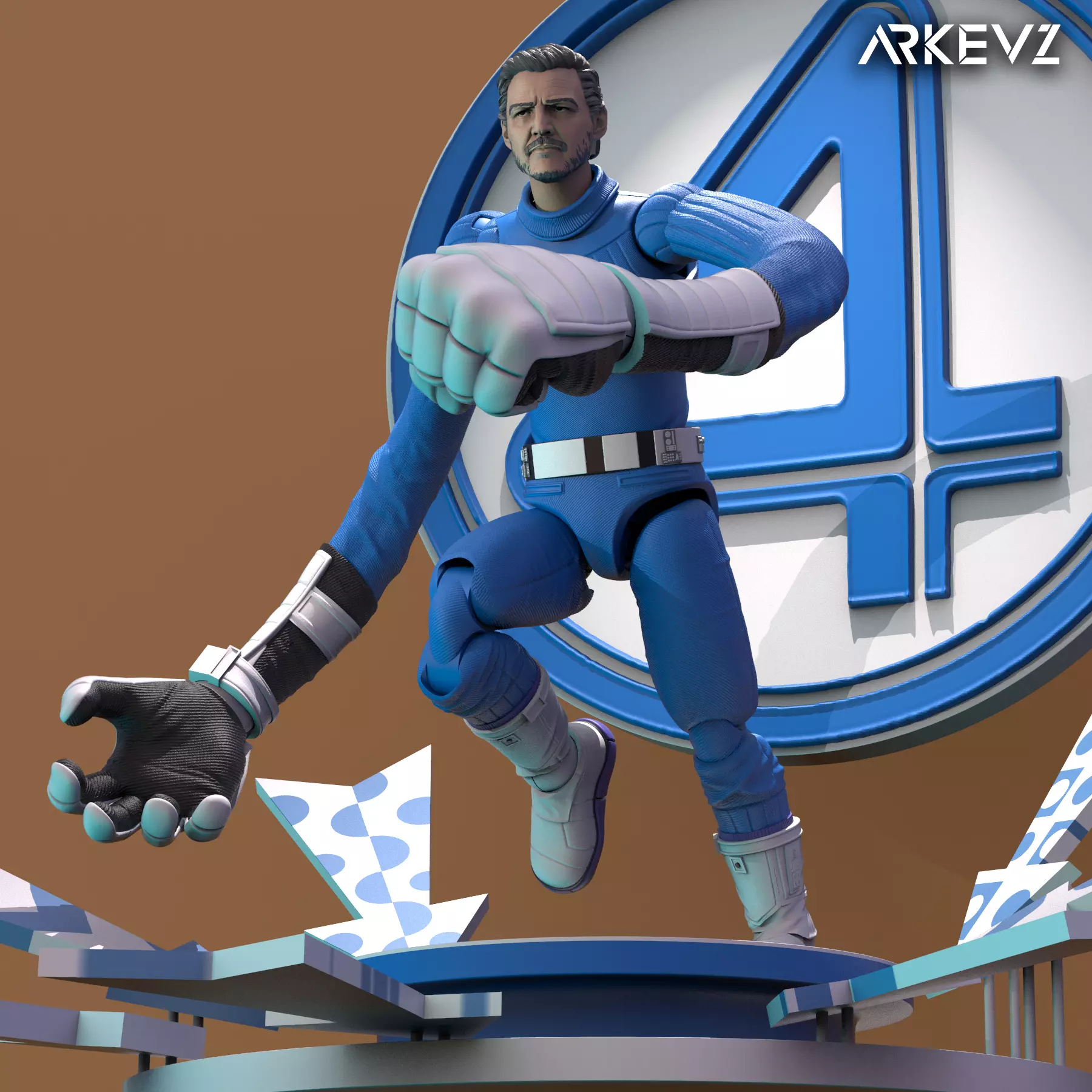 Action figure  Mr fantastic  Pedro Pascal 3D print model_0