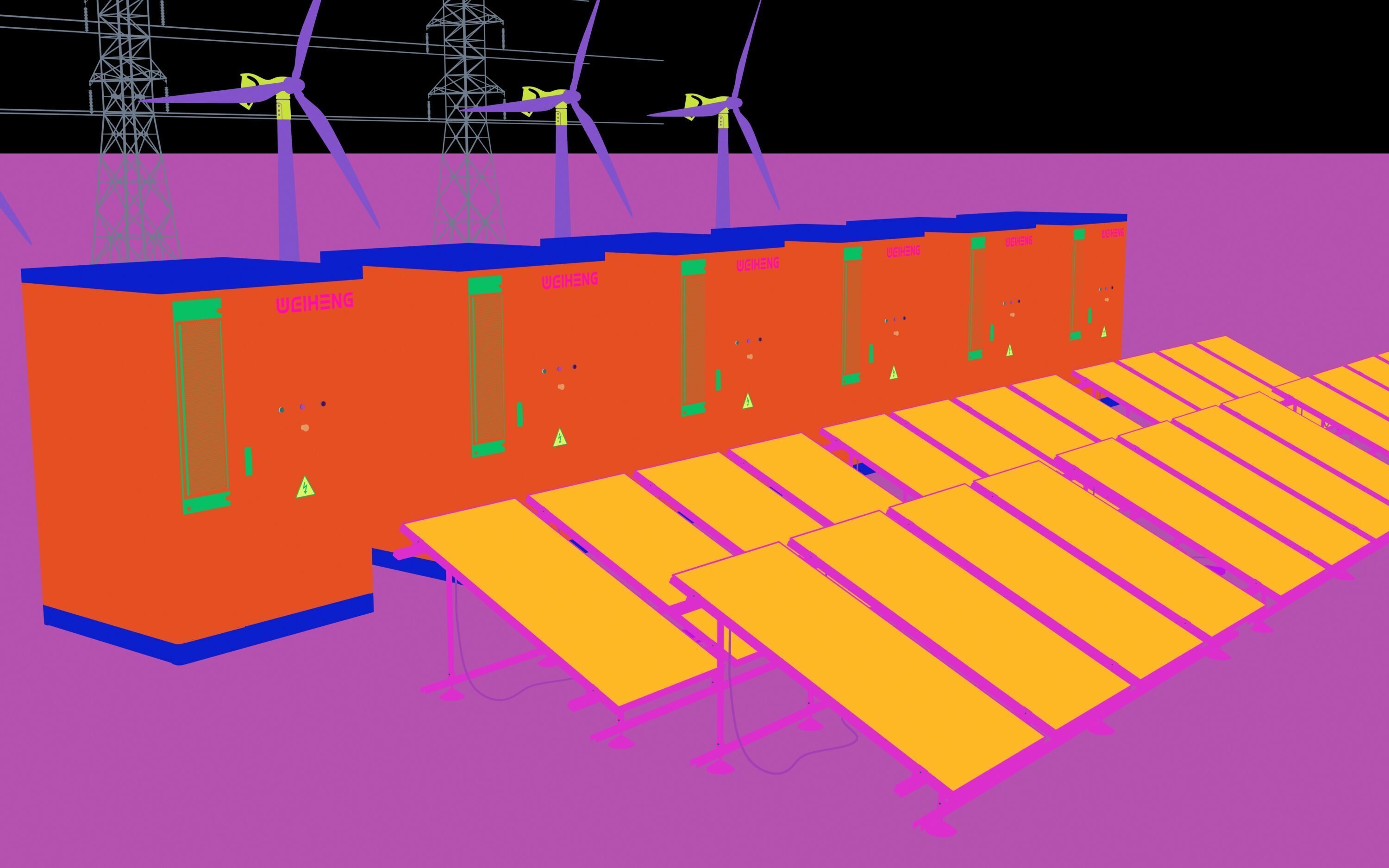 solar energy Energy storage 3D model_9