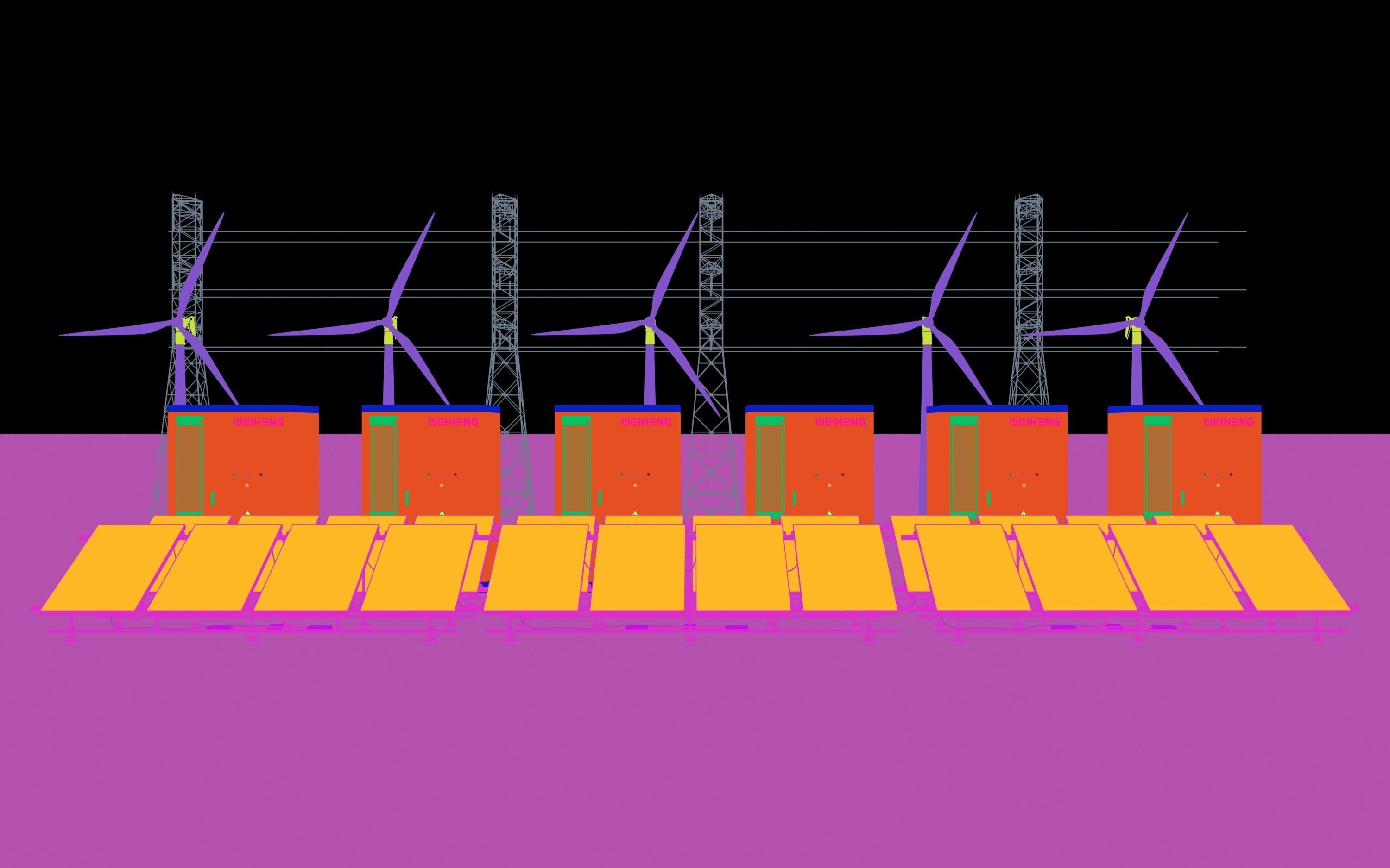 solar energy Energy storage 3D model_8