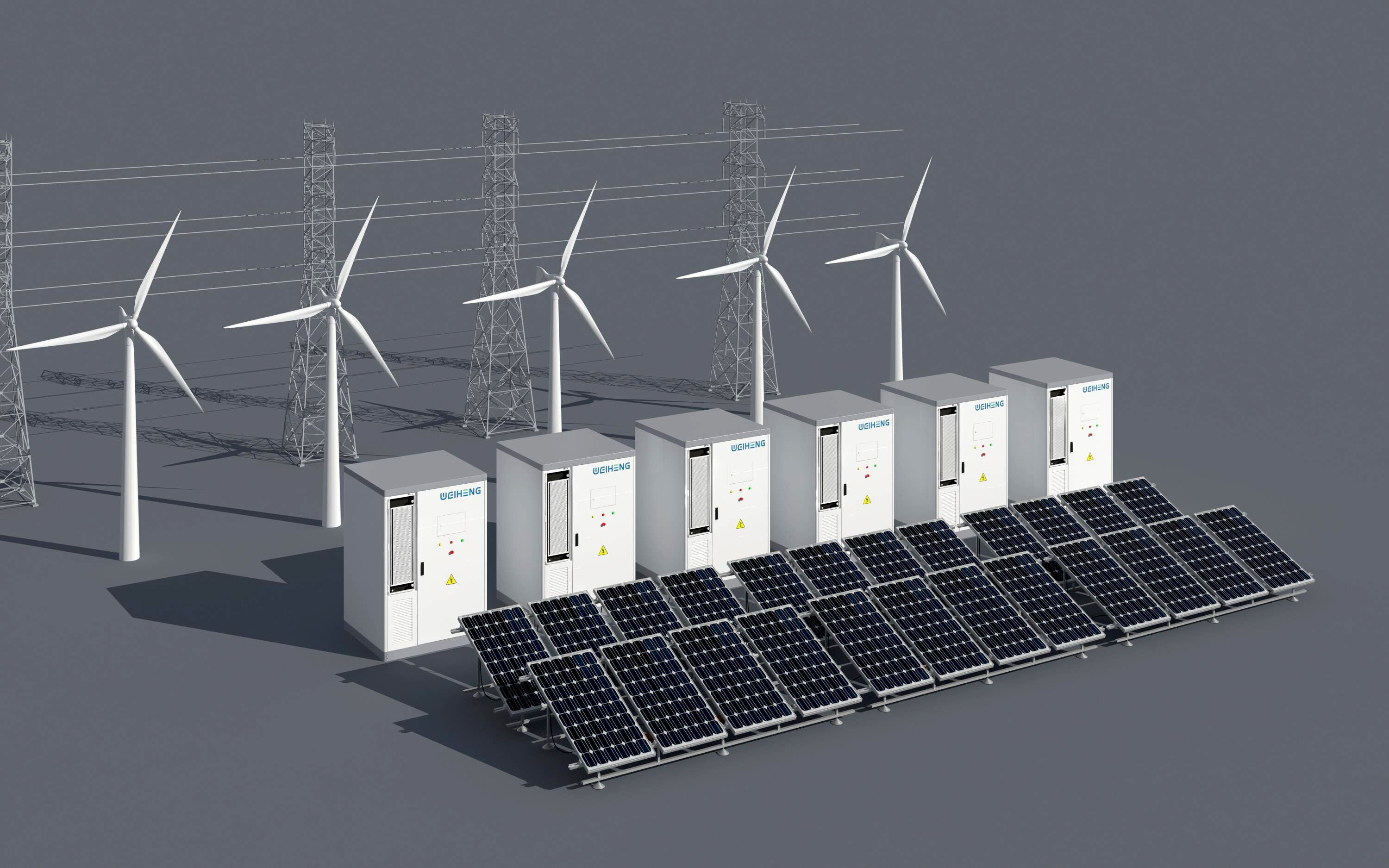 solar energy Energy storage 3D model_1