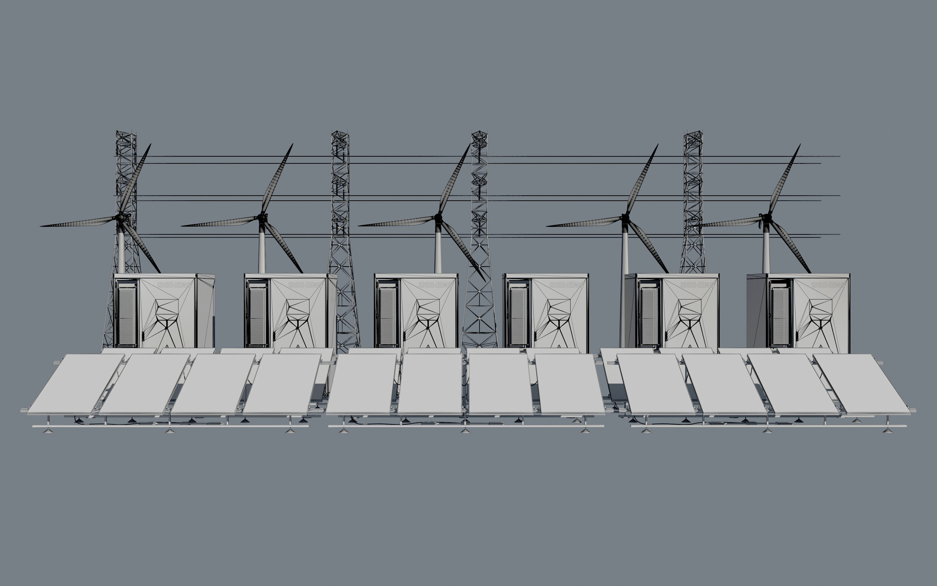 solar energy Energy storage 3D model_4