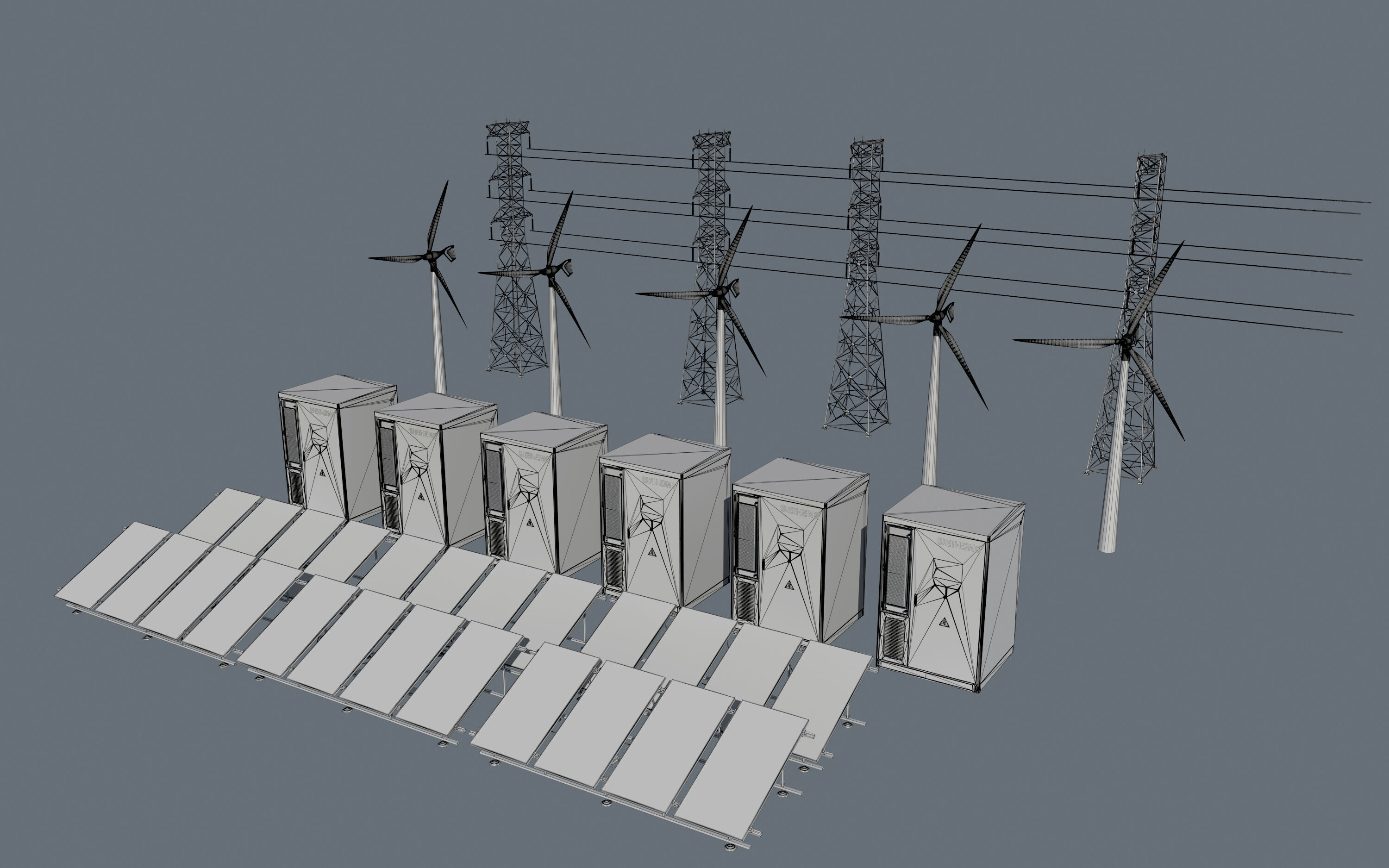 solar energy Energy storage 3D model_5