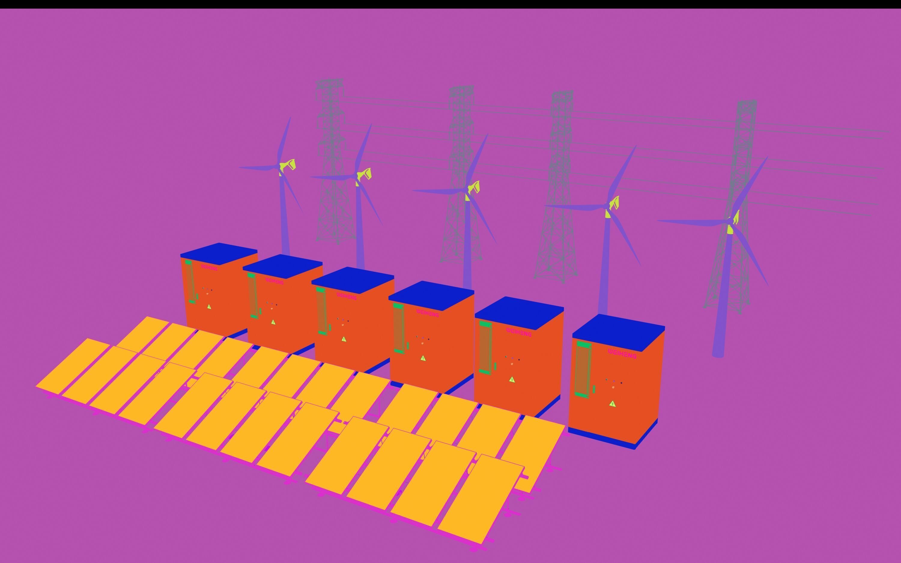 solar energy Energy storage 3D model_11