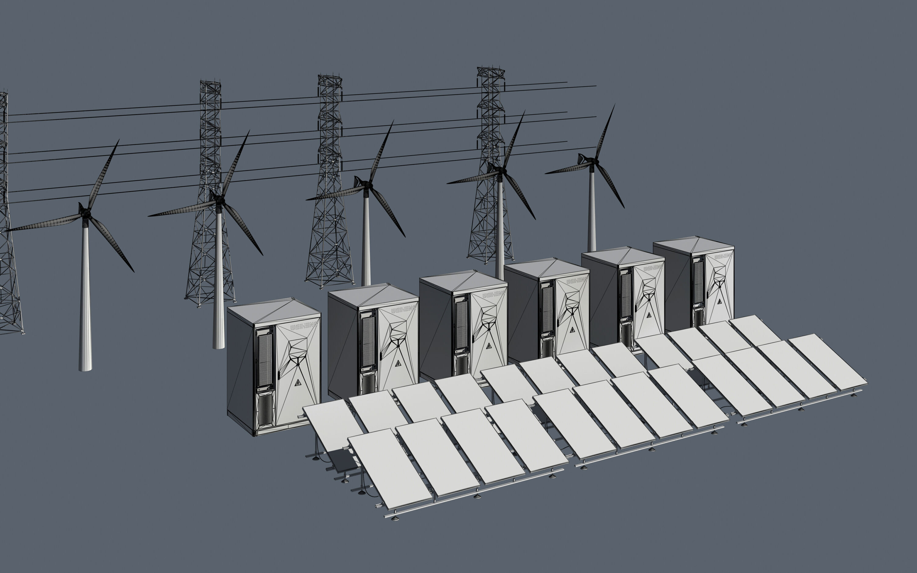 solar energy Energy storage 3D model_6