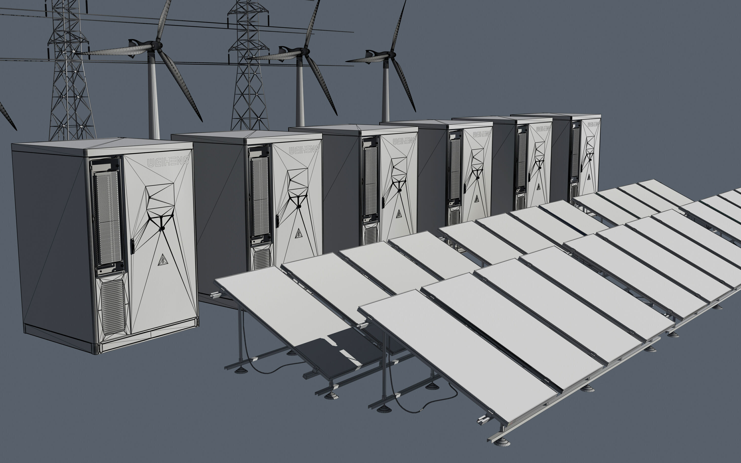 solar energy Energy storage 3D model_7