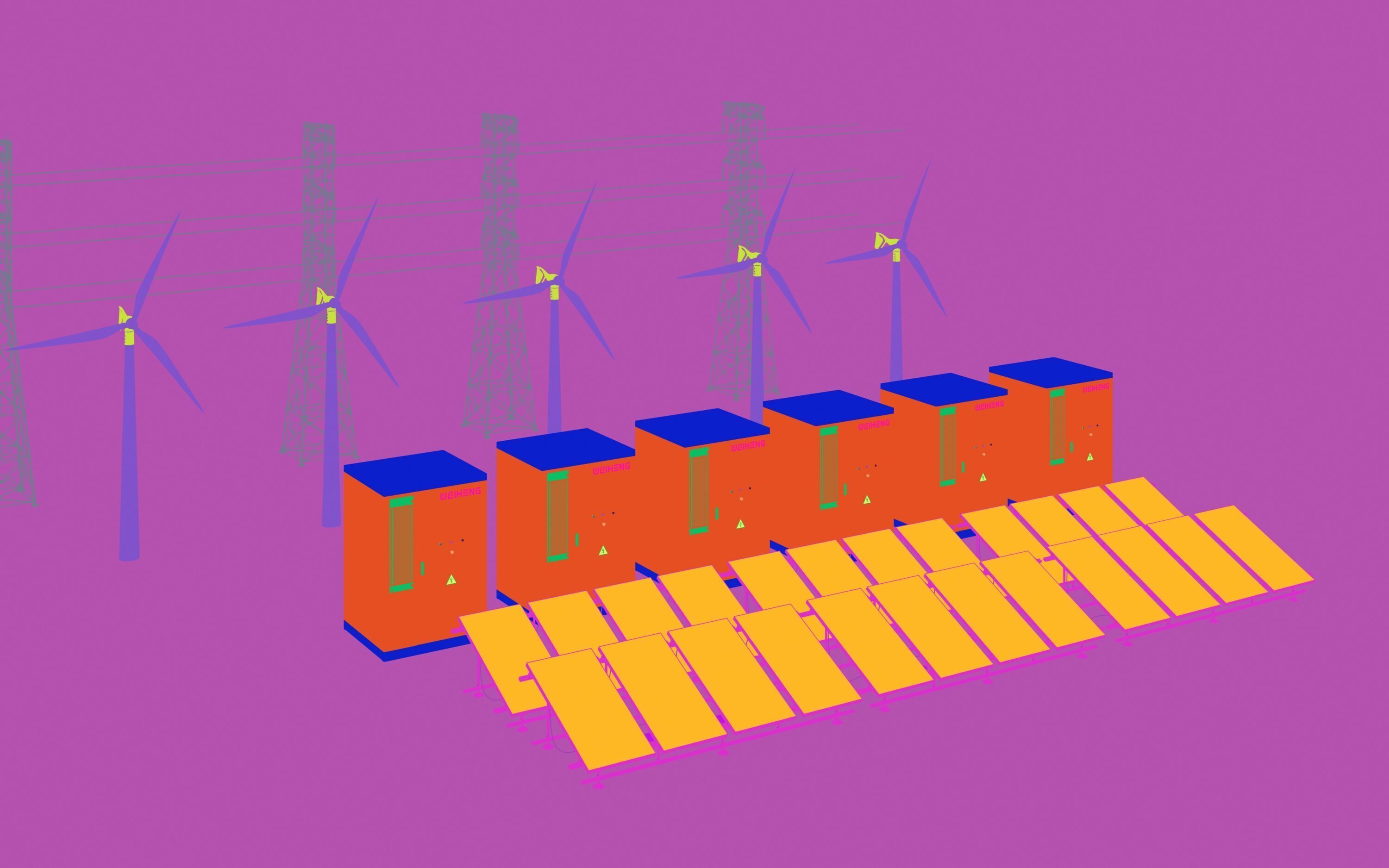 solar energy Energy storage 3D model_10