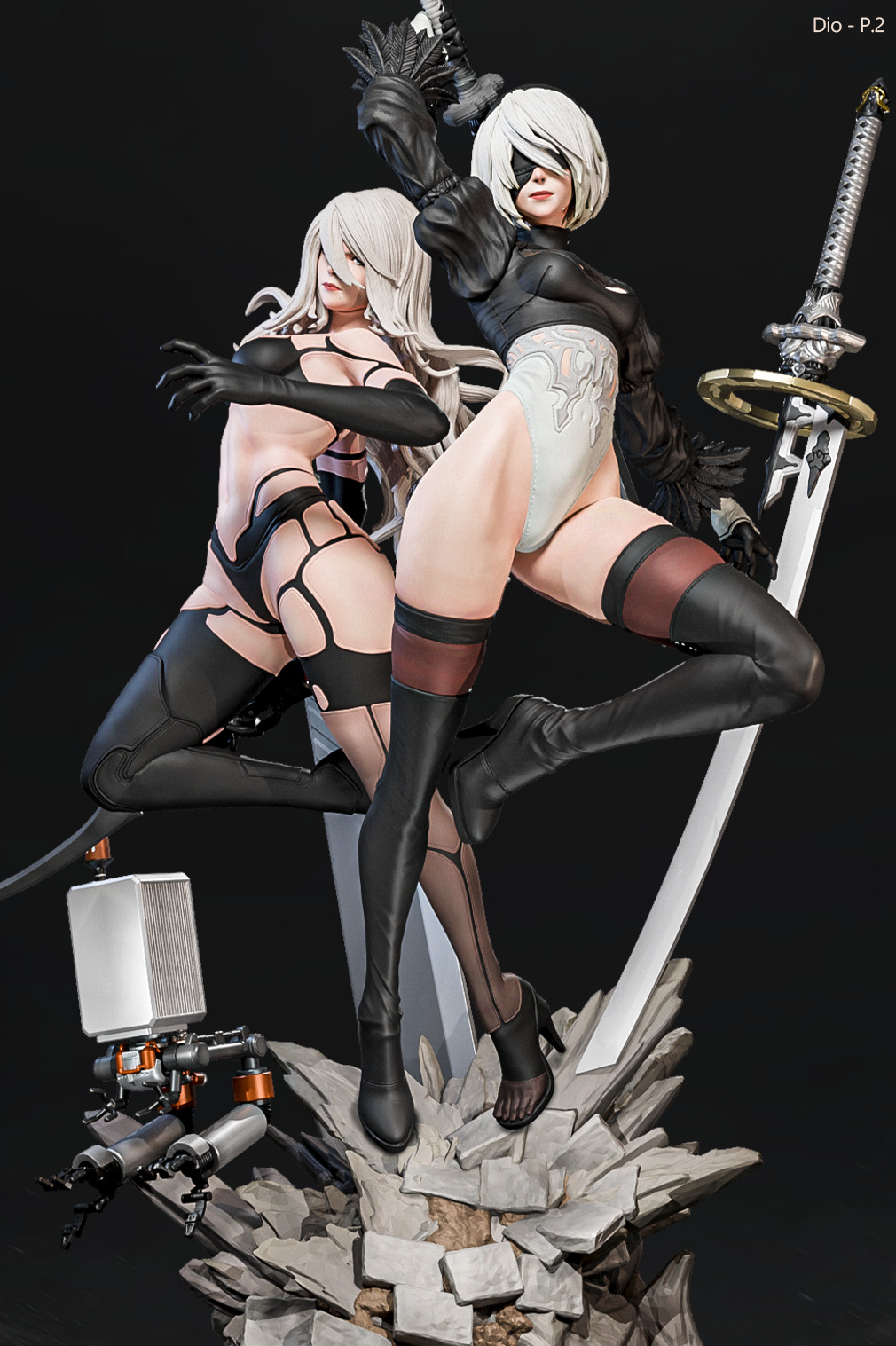 2B x A2 - Fan Art -  3D print model_16