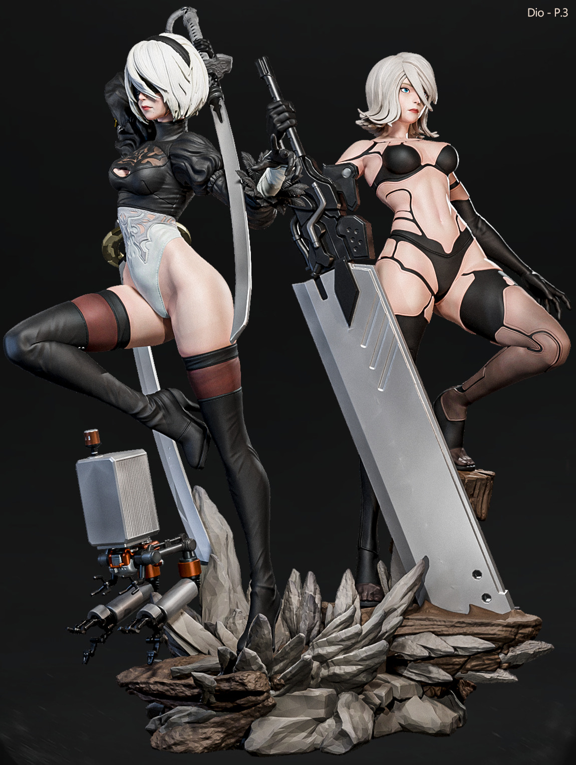 2B x A2 - Fan Art -  3D print model_39