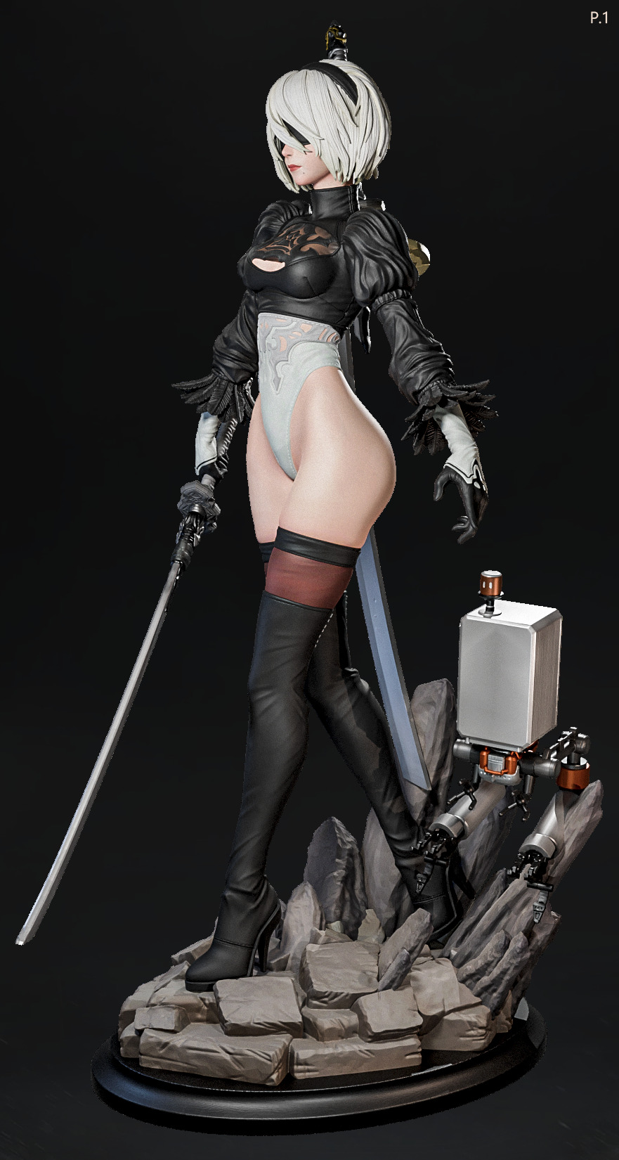 2B x A2 - Fan Art -  3D print model_11