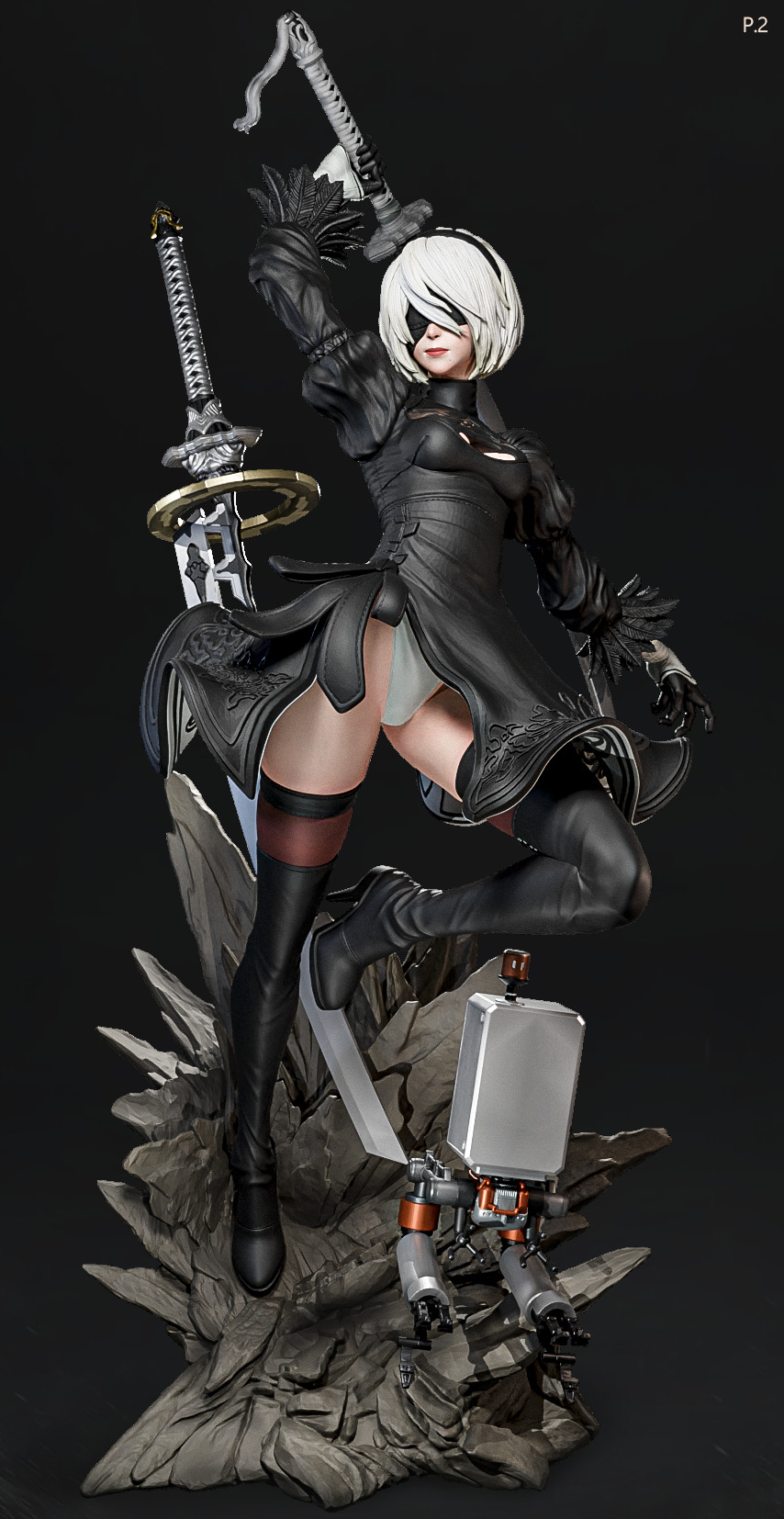 2B x A2 - Fan Art -  3D print model_25