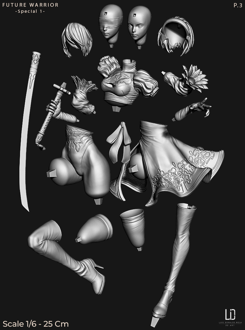 2B x A2 - Fan Art -  3D print model_42