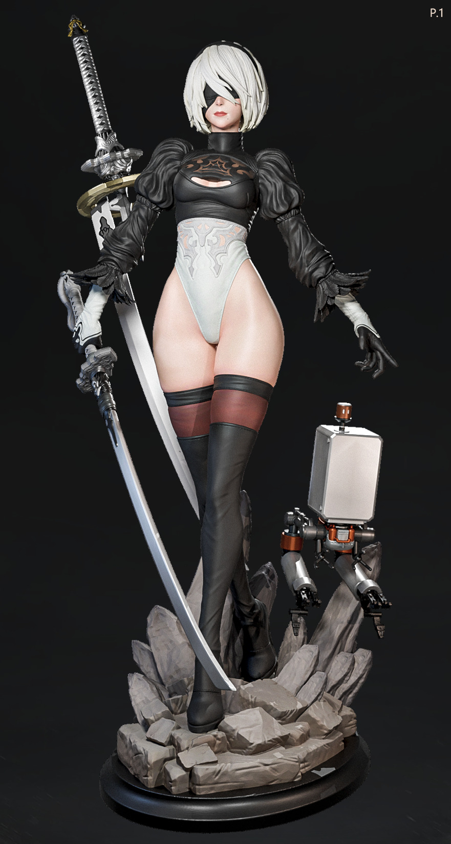 2B x A2 - Fan Art -  3D print model_10