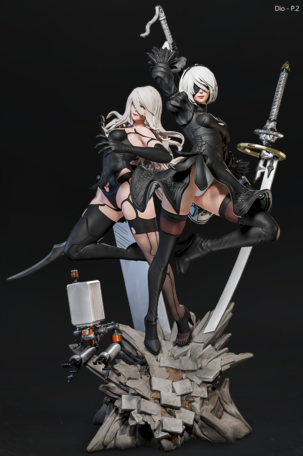2B x A2 - Fan Art -  3D print model_15