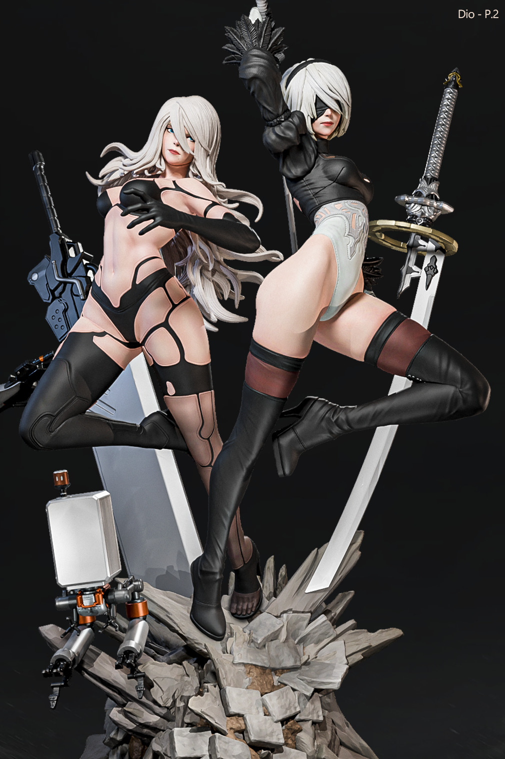 2B x A2 - Fan Art -  3D print model_17