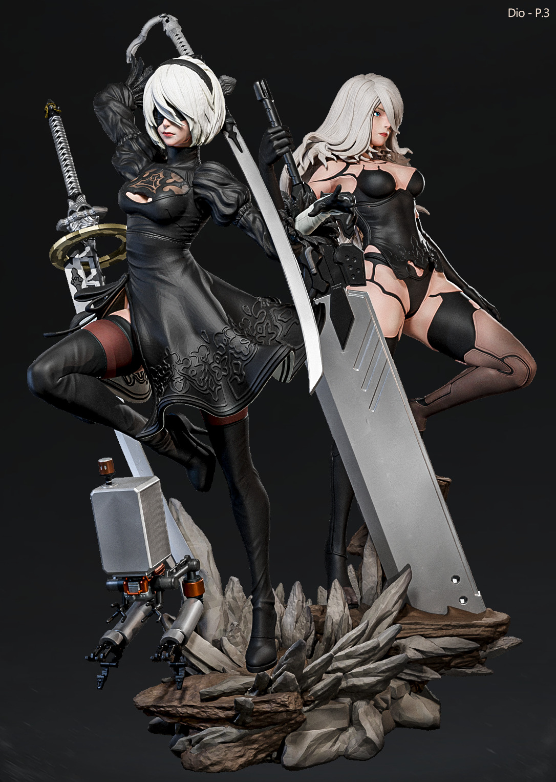2B x A2 - Fan Art -  3D print model_37