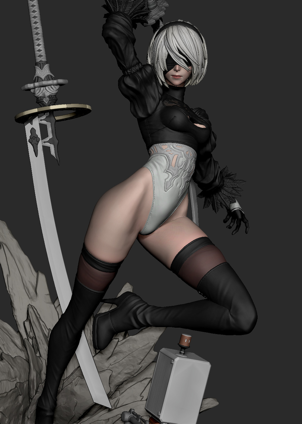 2B x A2 - Fan Art -  3D print model_30
