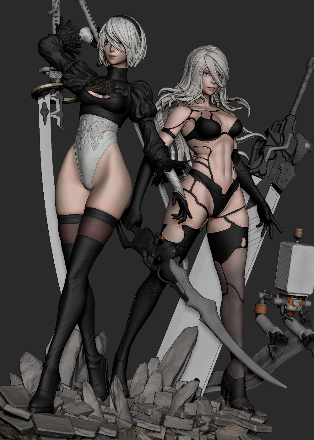 2B x A2 - Fan Art -  3D print model_5