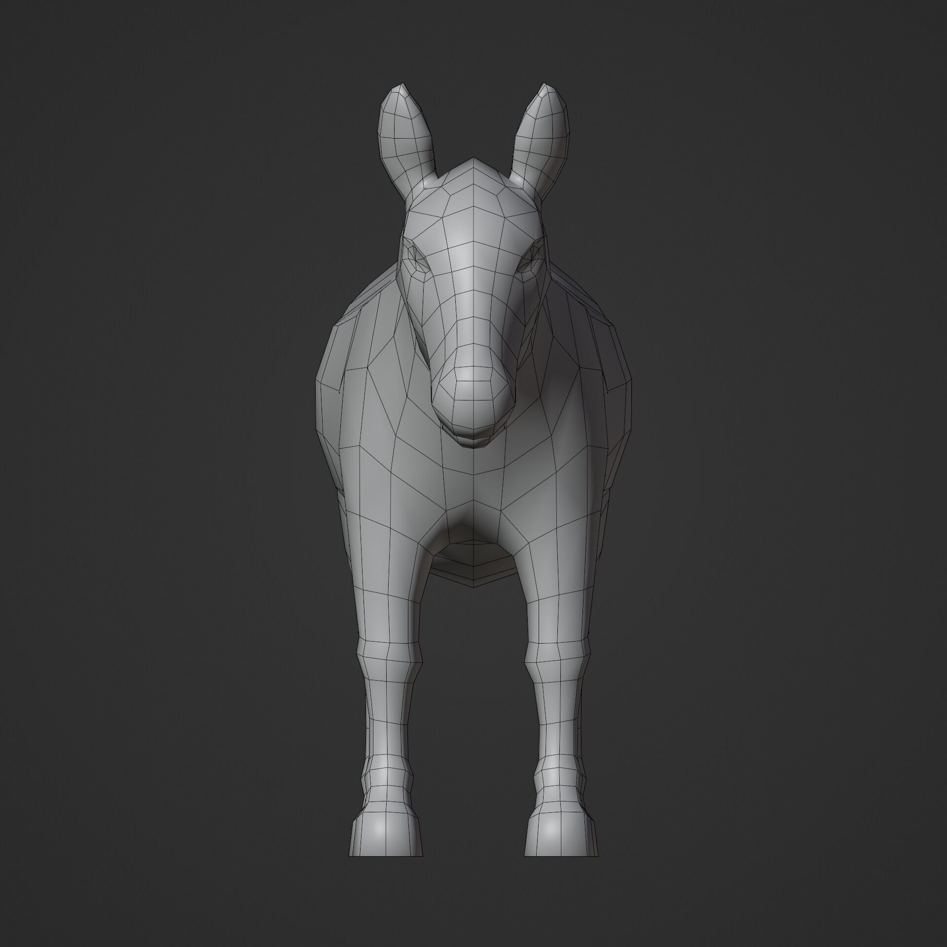Donkey - NPR Free low-poly 3D model_3