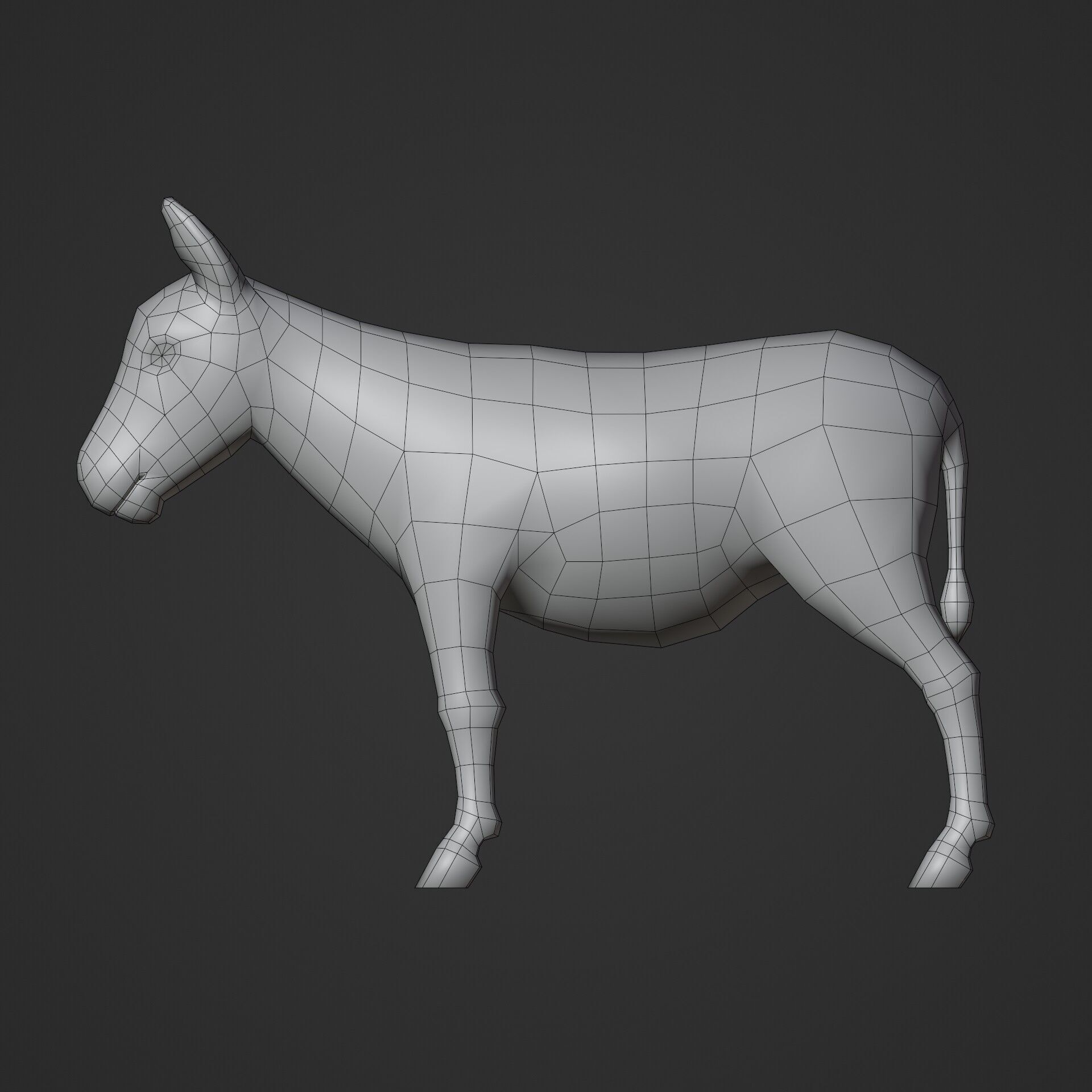 Donkey - NPR Free low-poly 3D model_9