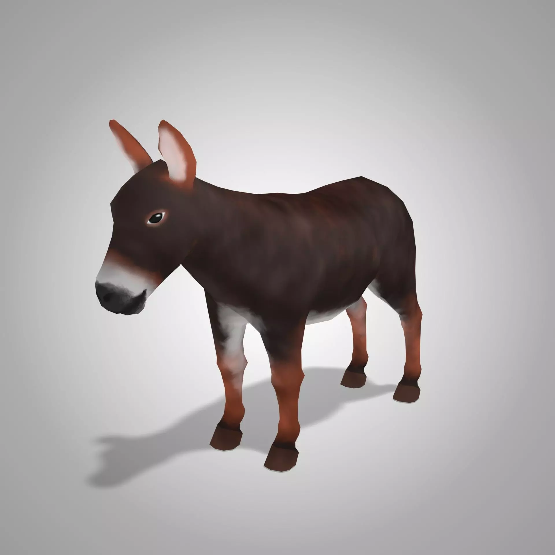 Donkey - NPR Free low-poly 3D model_0