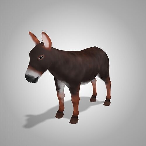 Donkey - NPR Free low-poly 3D model