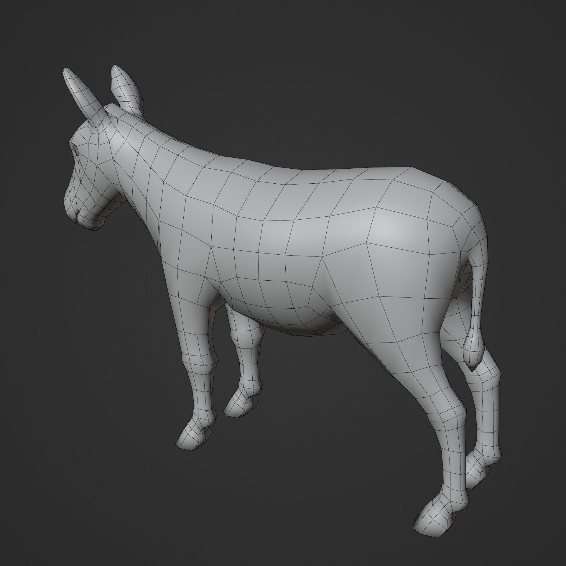 Donkey - NPR Free low-poly 3D model_7