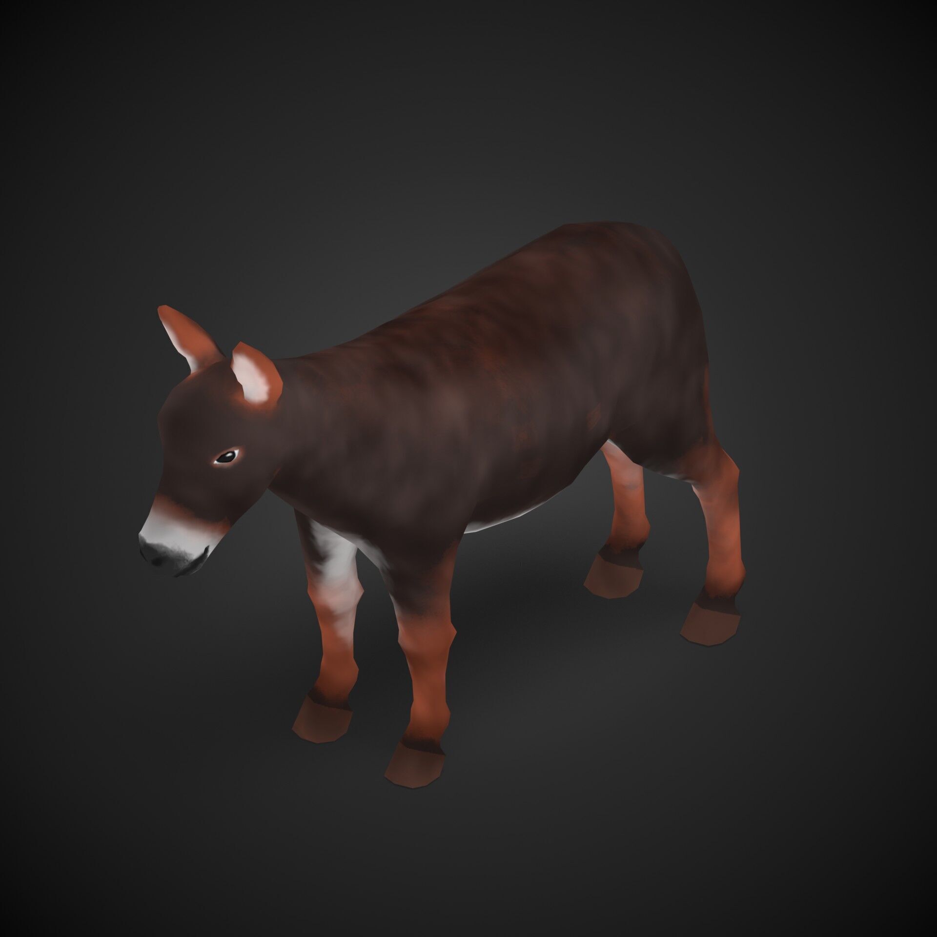 Donkey - NPR Free low-poly 3D model_4
